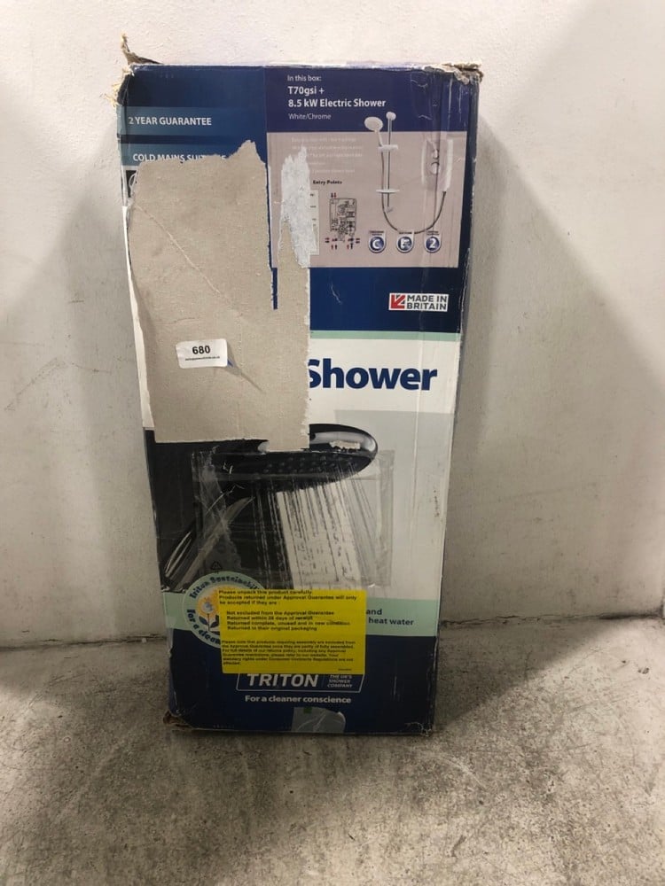 TRITON 8.5KW ELECTRIC SHOWER SYSTEM WHITE/CHROME