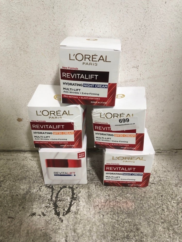 4 X ASSORTED ITEMS TO INCLUDE L'OREAL PARIS REVITALIFT HYDRATING NIGHT CREAM MULTI-LIFT ANTI-WRINKLE + EXTRA-FIRMING CREAM 50ML