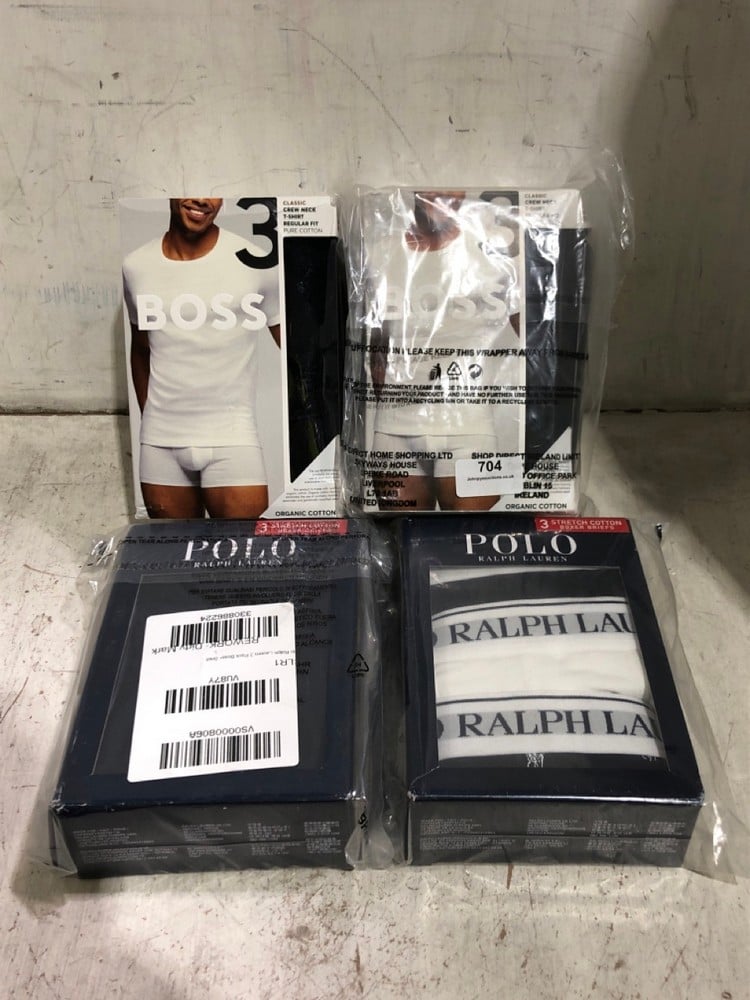 BOSS CLASSIC CREW NECK REGULAR FIT T-SHIRT 3 PACK - SIZE L TO INCLUDE POLO RALPH LAUREN STRETCH COTTON BOXER BRIEFS 3 PACK - SIZE L