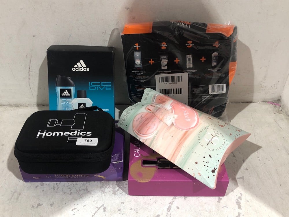 6 X ASSORTED ITEMS TO INCLUDE ADIDAS ICE DIVE GIFT SET EAU DE TOILETTE 100ML & 3-IN-1 SHOWER GEL 250ML