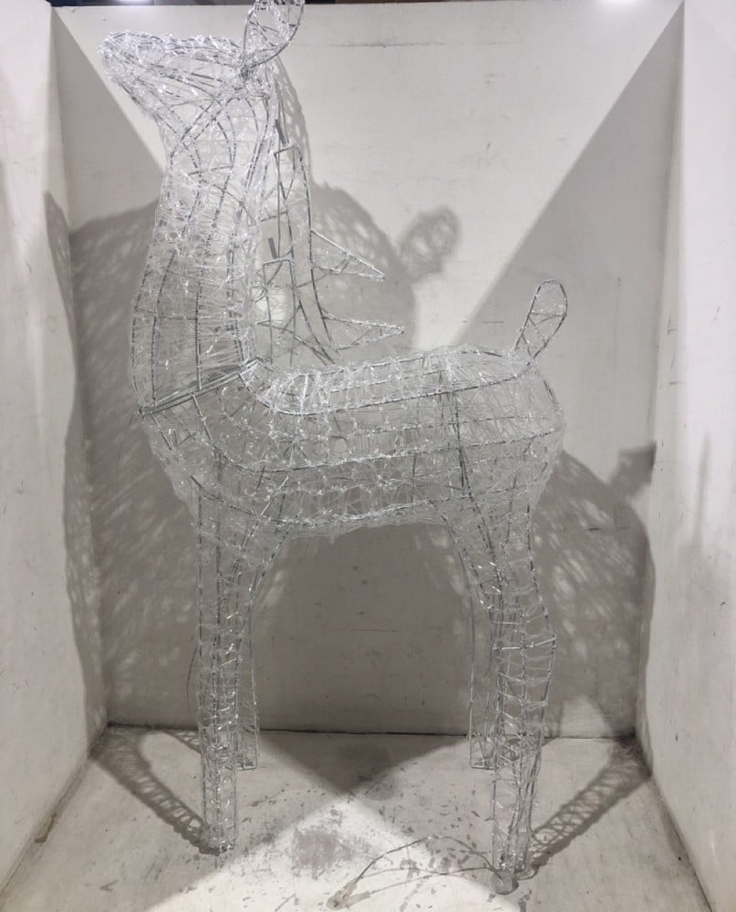 HOME LARGE ACRYLIC REINDEER AND SLEIGH LIGHT UP OUTDOOR CHRISTMAS DECORATION - RRP £129