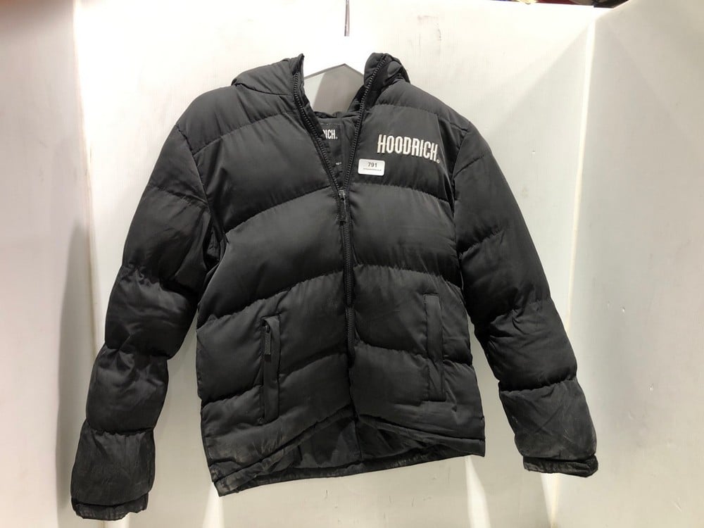 HOODRICH BLACK PADDED COAT WITH HOOD - SIZE 12-13 YEARS