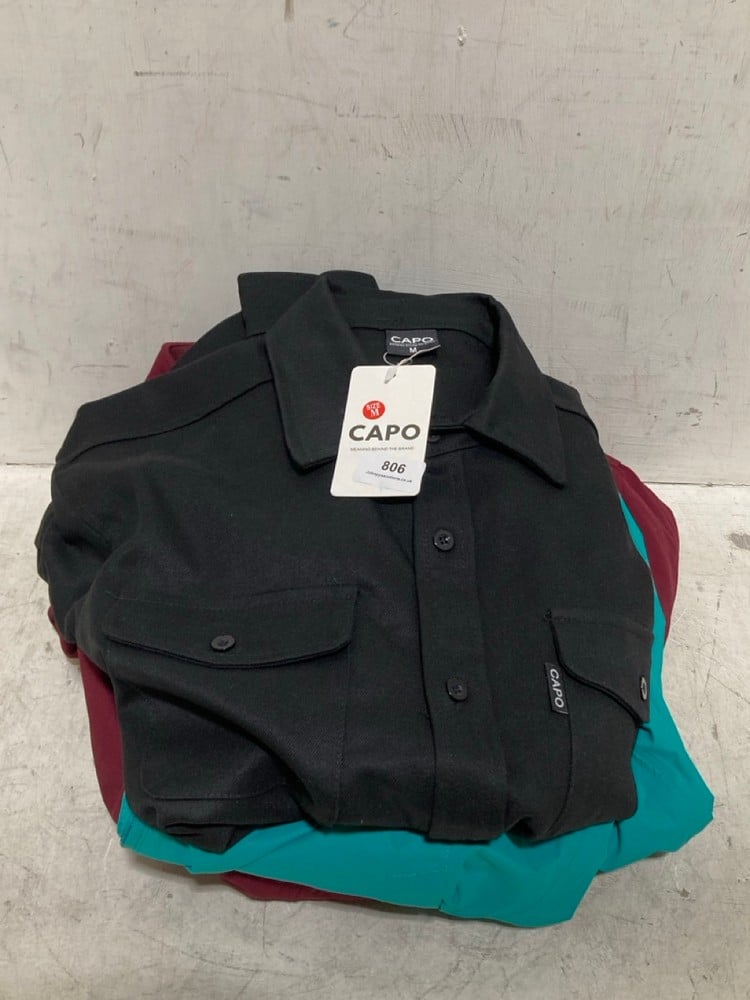 CAPO BLACK OVERSHIRT - SIZE M TO INCLUDE LYLE & SCOTT BURGUNDY ZIP UP JACKET