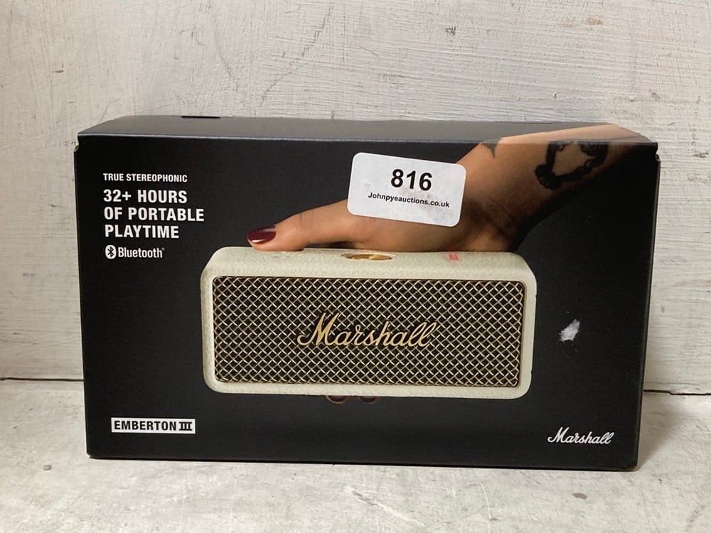 MARSHALL EMBERTON III TRUE STEREOPHONIC PORTABLE SPEAKER