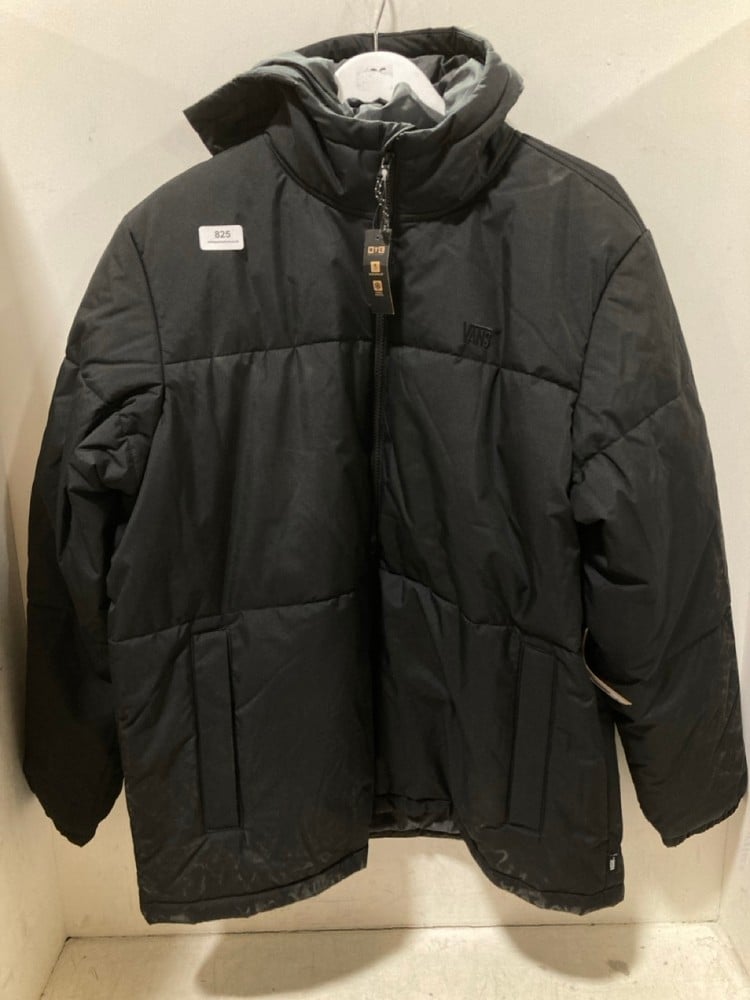 VANS BLACK PADDED COAT WITH HOOD - SIZE L