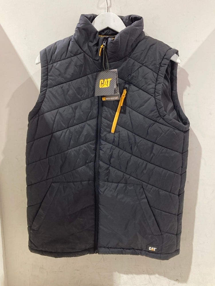 CAT BLACK PADDED GILET - SIZE L