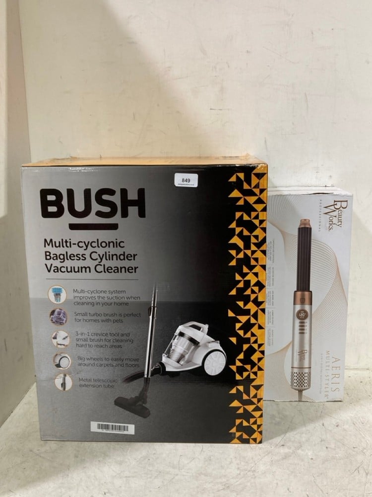 BUSH PET CORDED BAGLESS MULTI-CYCLONIC CYLINDER VACUUM CLEANER 4523930 TO INCLUDE PIFCO 6-IN-1 STEAM MOP