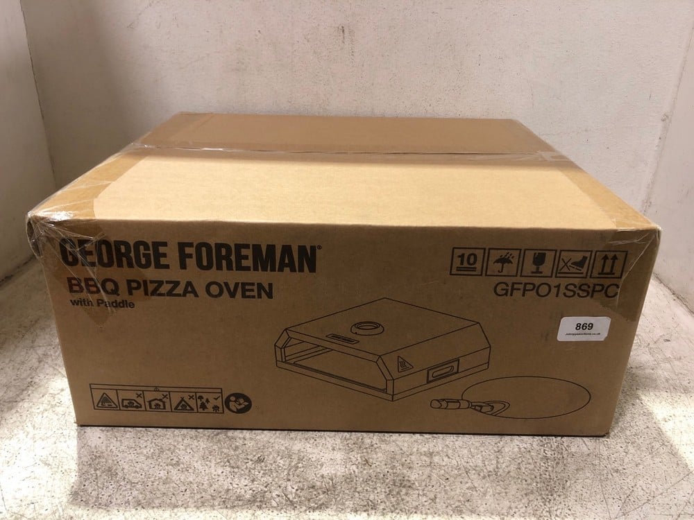 GEORGE FOREMAN BBQ PIZZA OVEN WITH PADDLE GFPO1SSPC