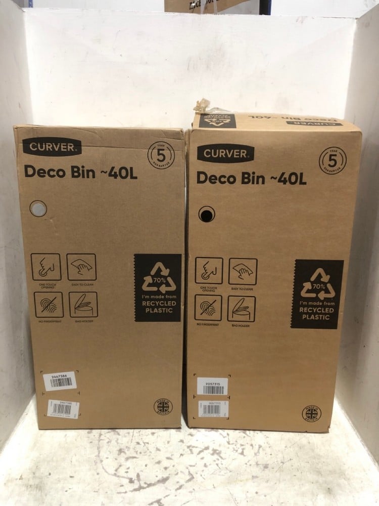 2 X CURVER DECO BIN 40L