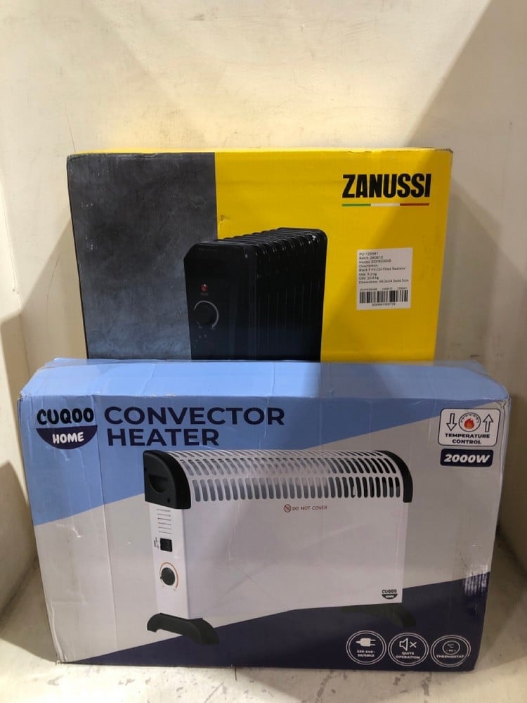 ZANUSSI 2000W 9FIN ELECTRIC OIL FILLED RADIATOR TO INCLUDE CUQOO HOME CONVECTOR HEATER