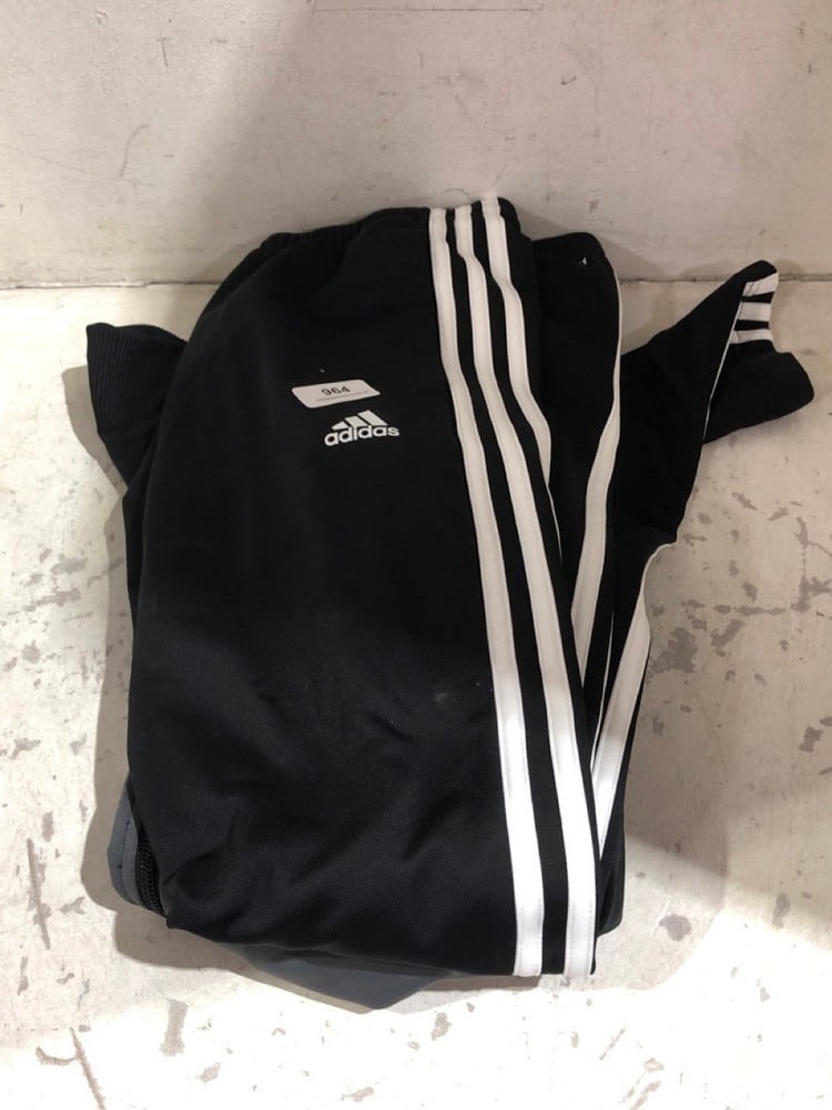 ADIDAS BLACK/GREY/WHITE KIDS TRACKSUIT SET - SIZE 13-14 YEARS