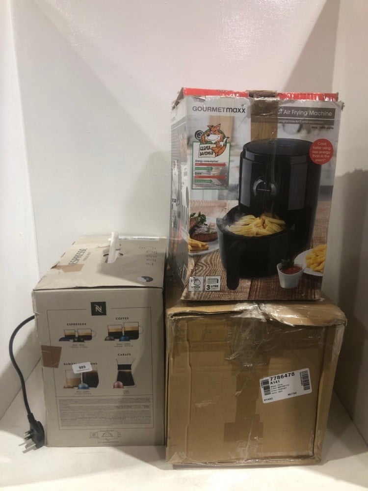 MAGIMIX NESPRESSO VERTUO NEXT COFFEE MACHINE AND TEFAL EASY FRY 11L 9-IN-1 AIR FRYER FW501 TO INCLUDE GOURMETMAXX 3L DIGITAL AIR FRYER