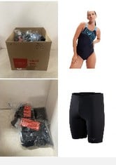 X20 ASSORTED ADULT SPEEDOS TO INCLUDE SPEEDO MEN'S ECO ENDURANCE + JAMMER SWIMMING TRUNKS | CHLORINE RESISTANCE | RECYCLED FABRIC | COMFORT FIT | SWIM TRAINING | FITNESS, BLACK, 32, SPEEDO WOMEN'S ME