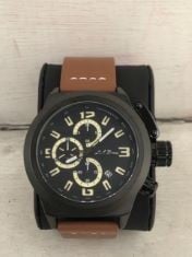 MENS LA BANUS CHRONOGRAPH WATCH SCREW IN BROWN LEATHER STRAP RRP £550