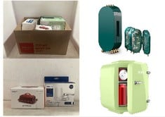 X9 ASSORTED HOMEWARE ITEMS TO INCLUDE YASHE MINI FRIDGE FOR BEDROOM, 4 LITER/6 CANS SMALL FRIDGE, AC/DC THERMOELECTRIC COOLER AND WARMER MINI FRIDGE FOR DRINK OFFICE DORM CAR, GREEN, TINGFENG EARRING