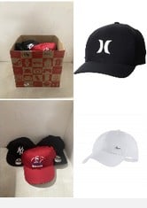 X14 ASSORTED CAPS TO INCLUDE NIKE UNISEX METAL SWOOSH H86 ADJUSTABLE CAP, WHITE/METALLIC SILVER, ONE SIZE UK, HURLEY MEN'S M H2O DRI OAO HAT, UNIVERSITY BLUE, S.