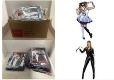 X13 ASSORTED ADULT FANCY DRESS ITEMS TO INCLUDE LADIES SEXY BLACK CATSUIT COSTUME LARGE (UK 16-18), RUBIE'S 810993S000 JESTERELLA GENERIC ADULT FANCY DRESS, BLUE, 8-10.