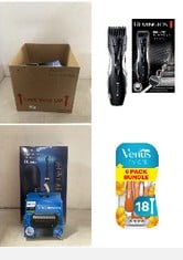 X11 ASSORTED BATHROOM ITEMS TO INCLUDE GILLETTE VENUS RIVIERA WOMEN'S RAZORS WOMEN'S DISPOSABLE RAZORS (6 X 3 PACK, TOTAL 18 RAZORS), REMINGTON BARBA BEARD TRIMMER (ADVANCED CERAMIC BLADES, POP-UP DE