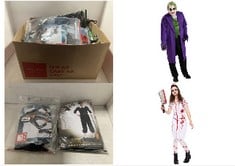 X15 ASSORTED ADULT FANCY DRESS ITEMS TO INCLUDE (PKT) (9902685) ADULT LADIES ZOMBIE NURSE COSTUME (MEDIUM), RUBIES OFFICIAL 888631XL000 EXTRA LARGE ADULT MENS THE JOKER COSTUME DC SUICIDE SQUAD.