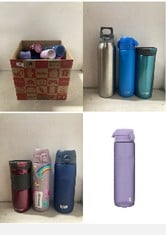 X17 ASSORTED BOTTLES TO INCLUDE ION8 1 LITRE WATER BOTTLE, LEAK PROOF, FLIP LID, CARRY HANDLE, RAPID LIQUID FLOW, DISHWASHER SAFE, BPA FREE, SOFT TOUCH CONTOURED GRIP, IDEAL FOR SPORTS AND GYM, CARBO