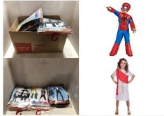 12X ASSORTED KIDS FANCY DRESS TO INCLUDE AMSCAN 9904460 GIRLS ROMAN TOGA GIRL BOOK WEEK FANCY DRESS COSTUME AGE 6-8 YEARS, RED, RUBIE'S 7027402T3T000 MARVEL: SPIDEY AND HIS AMAZING FRIENDS SPIDER-MAN