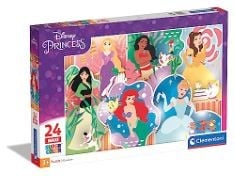 6 X CLEMENTONI - 24232 - SUPERCOLOR PUZZLE DISNEY PRINCESS - 24 MAXI PIECES - JIGSAW PUZZLE FOR KIDS AGE 3.