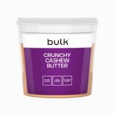 23 X BULK NATURAL ROASTED CASHEW BUTTER TUB, CRUNCHY, 1 KG, PACKAGING MAY VARY BB: 11/12/24.