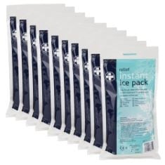 25 X RELIANCE MEDICAL 100G RELIEF MINI INSTANT ICE PACK - DISPOSABLE COLD THERAPY ICE PACKS, INSTANT PAIN RELIEF FOR BACK, NECK, ANKLE, SPRAINS, ABRASIONS, HEADACHES AND TOOTHACHE (PACK OF 10).