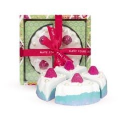 14 X VINTAGE & CO BEAUTY FABRICS & FLOWERS CAKE SHAPE BATH BOMB VEGAN SPA GIFT SET.