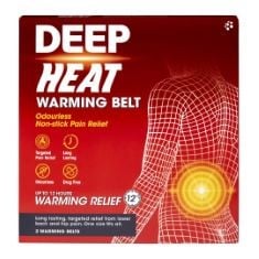 30 X DEEP HEAT - WARMING BELT, LONG LASTING PAIN RELIEF HEAT THERAPY (PACK OF 2 BELTS) EXP: 05/26.