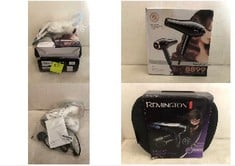 3X ASSORTED HAIR DRYERS TO INCLUDE REMINGTON PRO 2100 DRYER GIFT SET .