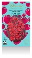 75 X DIVINE 70% DARK CHOCOLATE WITH RASPBERRY FLAT EGG 100G BB: 30/11/24.