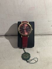 GAMAGES OF LONDON LIMITED EDITION LADIES RADIANT WATCH IN GOLD RASPBERRY RRP £600.