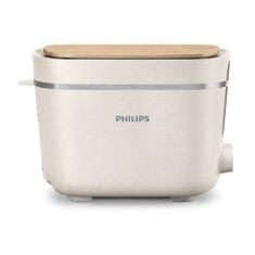 5 X PHILIPS ECO CONSCIOUS EDITION TOASTER 5000 SERIES, 100% BIO-BASED PLASTICS*, 8 BROWNING SETTINGS, 2 SLOT COMPACT DESIGN, 830W POWER, SILK WHITE MATT FINISH (HD2640/11).