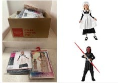 X17 ASSORTED KIDS FANCY DRESS TO INCLUDE RUBIES OFFICIAL DISNEY STAR WARS DARTH MAUL, CHILD COSTUME - LARGE AGES 7-8, BLACK HALLOWEEN, RUBIES OFFICIAL VICTORIAN MAID GIRLS COSTUME, KIDS FANCY DRESS,