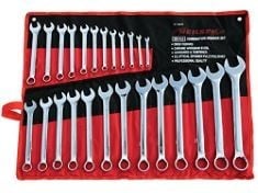 3 X NEILSEN CT0441 6-32 MM FULL POLISH FINISH SPANNER SET - SILVER (25-PIECE).