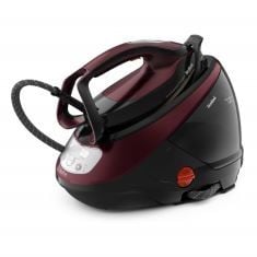 1 X TEFAL PRO EXPRESS PROTECT HIGH PRESSURE STEAM GENERATOR IRON, 1.8 L CAPACITY, 7.5 BAR, 140 G/MIN CONTINUOUS STEAM & 560 G/MIN STEAM BOOST, 2600 WATT, REMOVABLE SCALE COLLECTOR, BURGUNDY & BLACK G