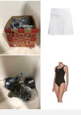 15X ASSORTED CLOTHING TO INCLUDE ARENA WOMENS DYNAMO R ONE PIECE SWIMSUIT, NERO, 40 EU, ADIDAS WOMEN'S CLUB TENNIS PLEATED SKIRT, WHITE, S.