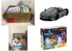 10X ASSORTED TOYS TO INCLUDE PMS BOTTLE FLIP CHALLENGE SET | 1 SET, JADA FAST & FURIOUS HOBBS & SHAW: SHAWS MCLAREN 720S 1:24 SCALE DIE-CAST REPLICA CAR,BLACK.