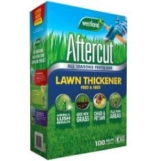 10 X AFTERCUT 20400372 LAWN THICKENER FEED AND SEED, 100 M2, 3.5 KG, BROWN.