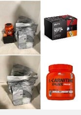 5X ASSORTED PROTEIN TO INCLUDE OLIMP LABS L-CARNITINE XPLODE POWDER, ORANGE FLAVOUR, 300 G, OPTIMUM NUTRITION STARTER KIT, WORKOUT BUNDLE WITH PRE WORKOUT SHOT, GOLD STANDARD 100% WHEY PROTEIN POWDER