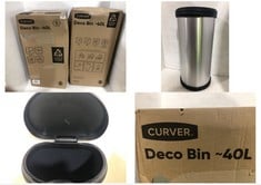 2 X CURVER DECO BINS - 40L