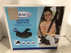 GRACO BOOSTER MAX R129 ISOFIX BACKLESS BOOSTER CAR SEAT MIDNIGHT