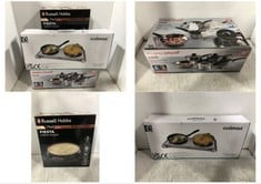 3 X ASSORTED KITCHEN ITEMS TO INCLUDE MORPHY RICHARDS EQUIP POUR & DRAIN 5 PIECE STAINLESS STEEL PAN SET