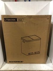 SONGMICS LTB60BK DOUBLE WASTE BIN 2 X 30L BLACK RRP- £119.99