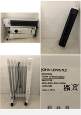 JOHN LEWIS 20" TOWER FAN MODEL NO-N28996 AND 2 X JOHN LEWIS ANALOGUE OIL RADIATORS WHITE