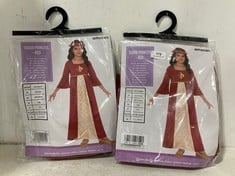 2 X AMSCAN TUDOR PRINCESS FANCY DRESS OUTFIT - RED SIZES 6/8YRS & 10/12YRS