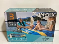 INTEX CHALLENGER 3 SPORTS SET INFLATABLE BOAT RRP- £75.99