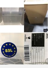 2 X BASICS 83L CLEAR STORAGE BOXES