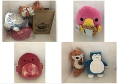 4 X ASSORTED KIDS PLUSH TOYS TO INCLUDE ZURU SNACKLES SERIES 2 WHITNEY PLATYPUS